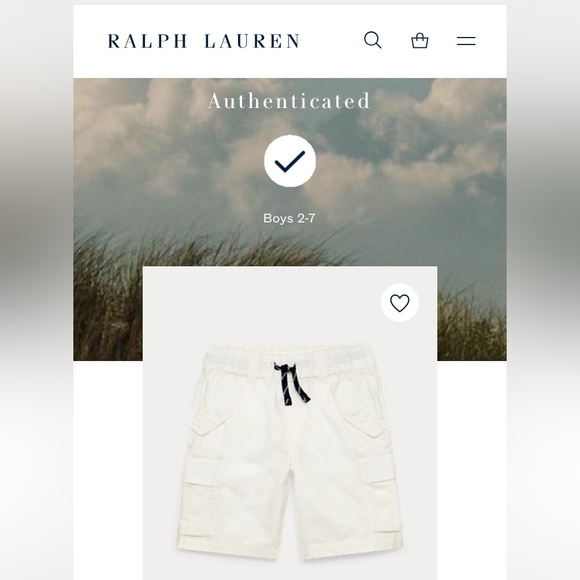 NWT POLO RALPH LAUREN KIDS CLASSICS WHITE SHORTS - Picture 5 of 5